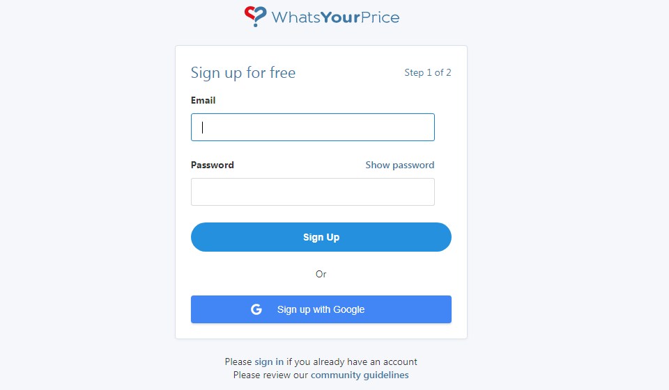 What's Your Price Profile Examples